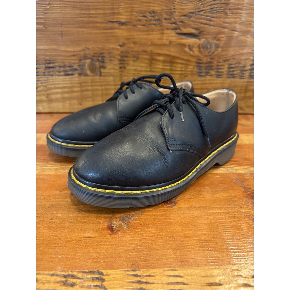 Vintage 90s Made in England Dr Marten's 3-Eyelet Oxford Lace Up Shoes Black Sz 5
